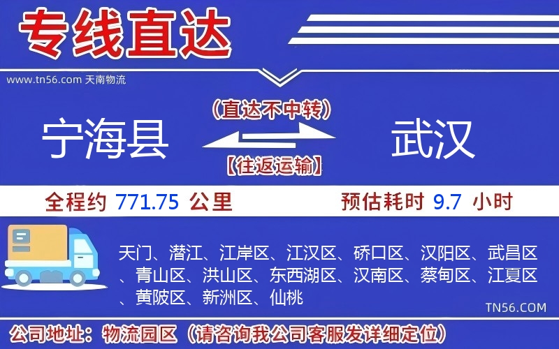 寧海縣到武漢物流公司