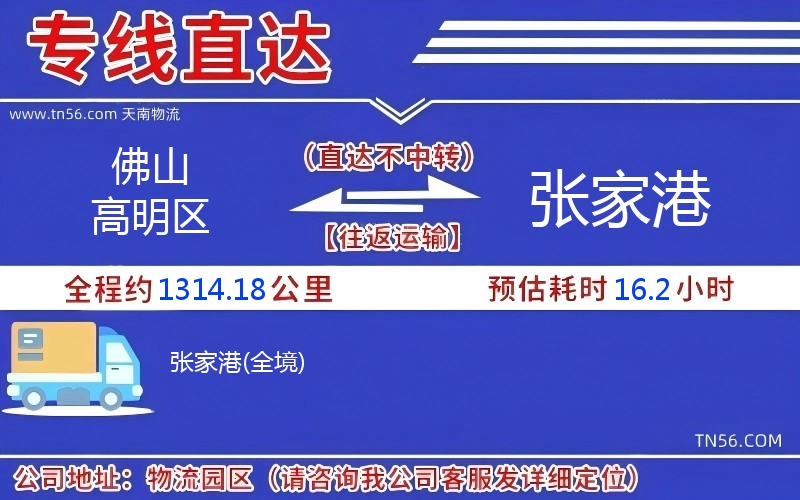佛山高明區(qū)到張家港物流公司