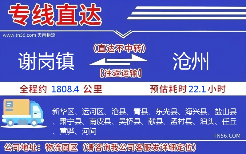 謝崗鎮(zhèn)到滄州物流公司