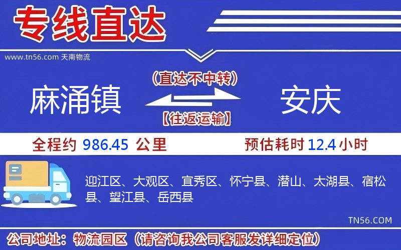 麻涌鎮(zhèn)到安慶物流公司